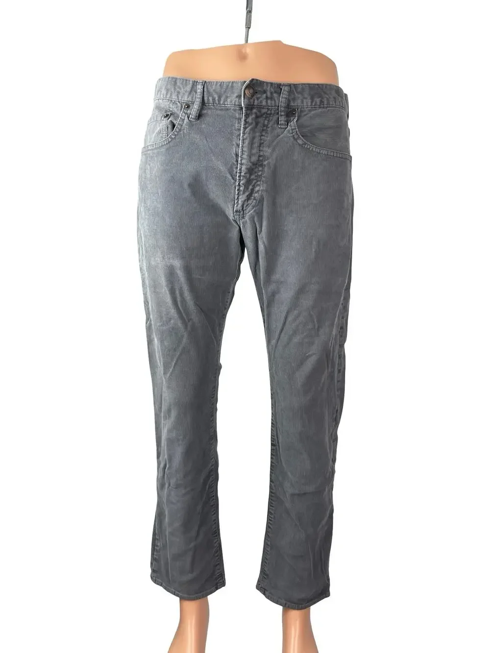 Gap Men's Gray Corduroy Slim Fit Mid Rise Trousers Pants Denim Jeans Size 32x30